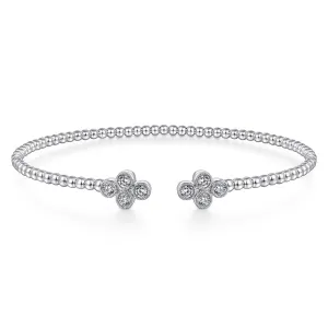 Gabriel & Co. Bujukan Open Bangle Clover Shaped Diamond Bracelet