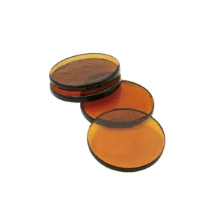 Glass Coaster: Amber - Set of 4