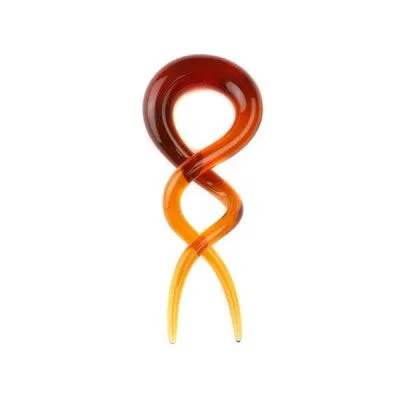 Glass Double Helix - Amber