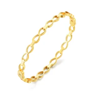 Gold Plated Stainless Steel Infinity Bangle (7 Inch)