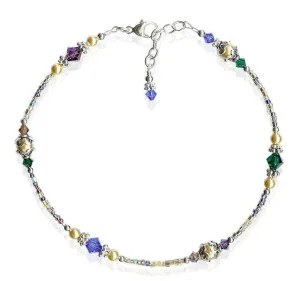 Golden Pearl Jewel Crystal Beaded Anklet