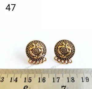 Golden stud earrings components metal earrings findings ESG47