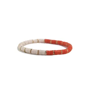 Grace Half And Half Color Block Stretch Bracelet Coral