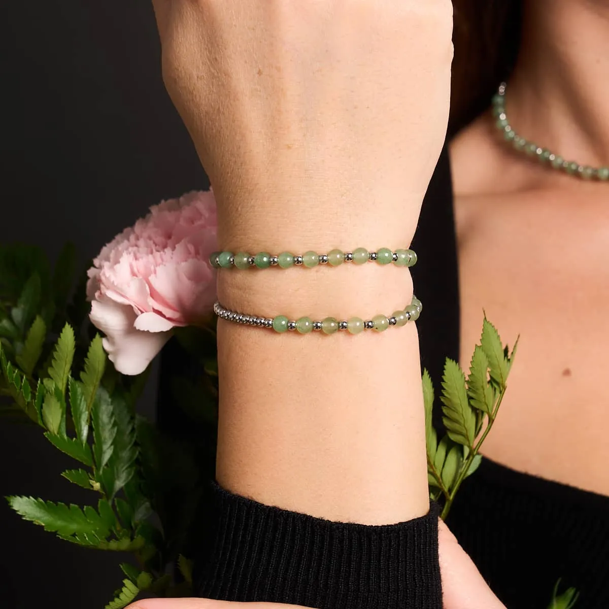 Green Aventurine x White Gold | Boho Gem Wrap