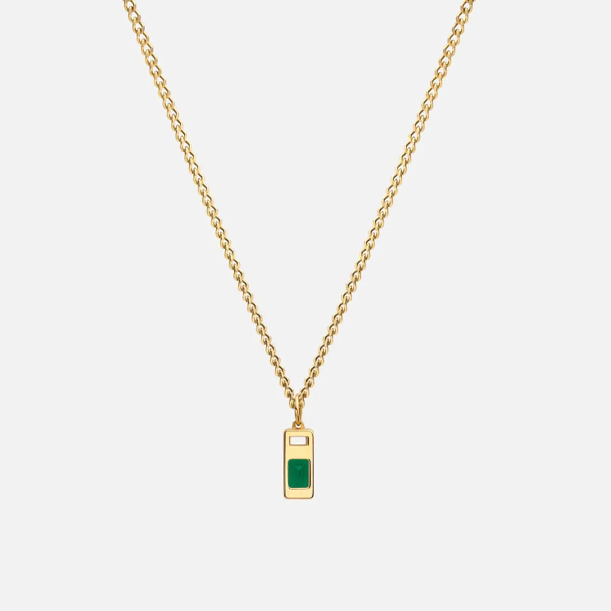 Green Gemstone Necklace in 14kt Gold Over Sterling Silver