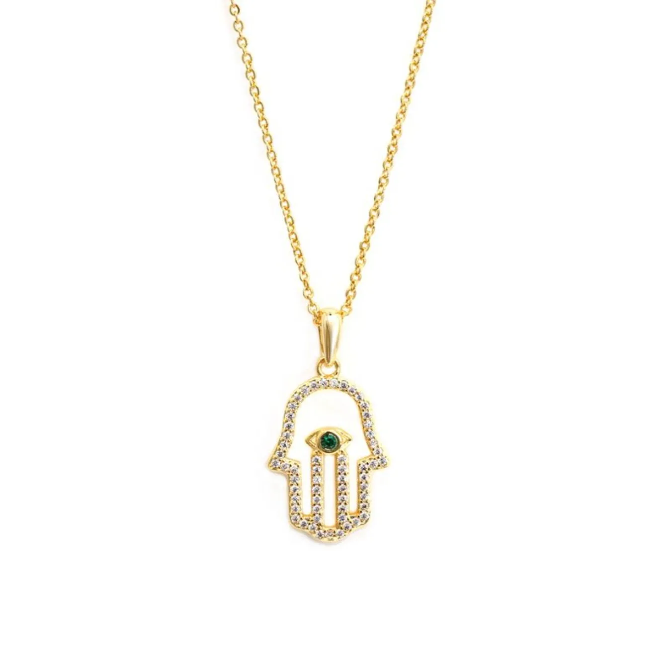 Hamsa Necklace - Yellow Gold