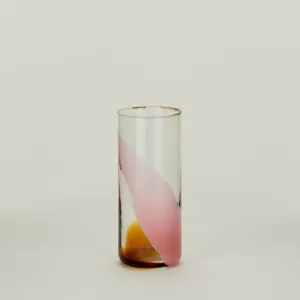 Hand Blown Highball - Blush/Amber