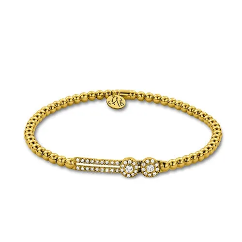 Hulchi Belluni 18K Yellow Gold Diamond Sliding Bar Bracelet