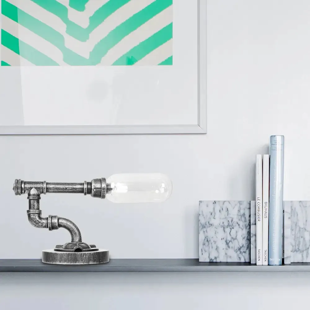Industrial Capsule Shade Table Light with LED Bulbs and Water Tap Deco for Living Room