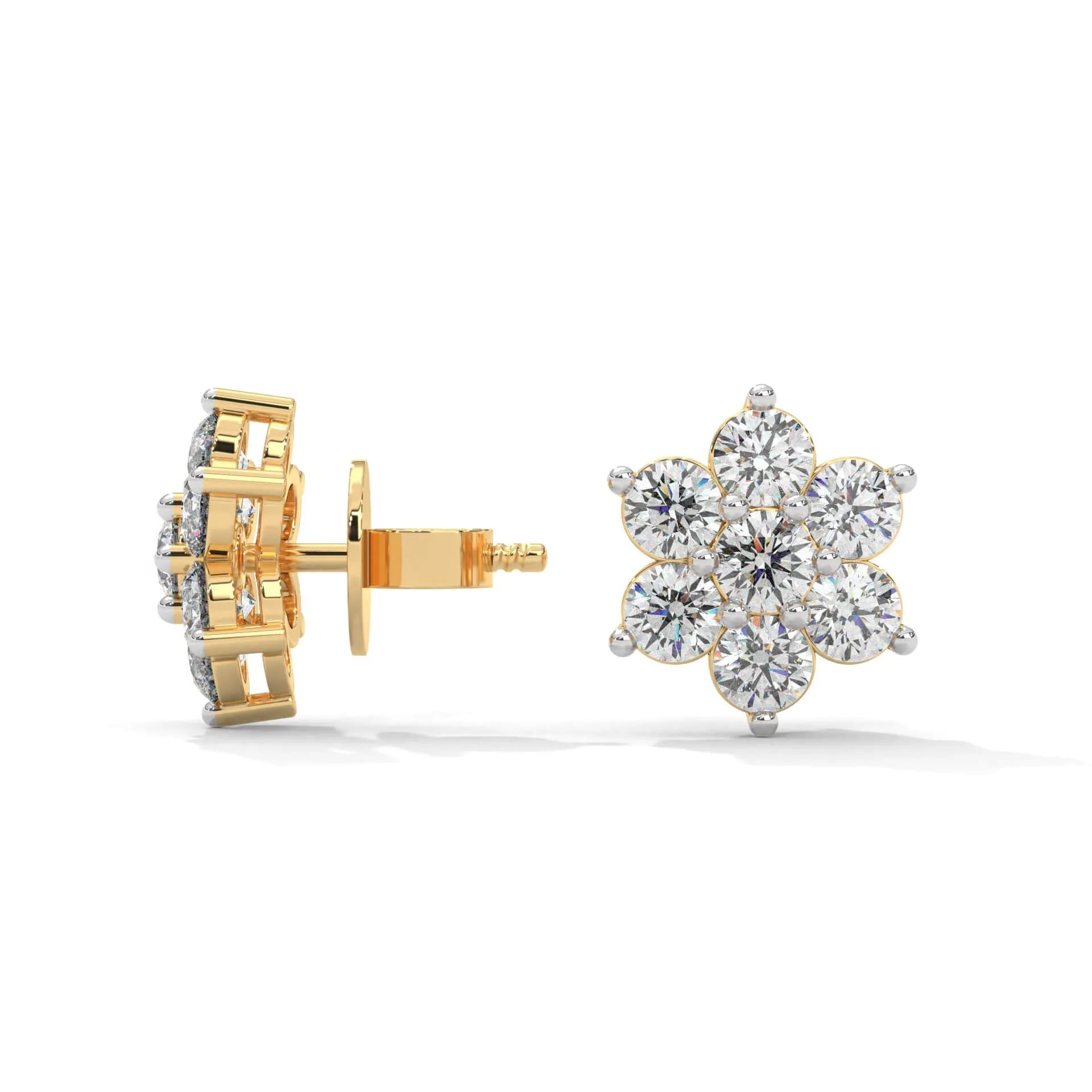 Iqra Silver Stud Earrings | 22KT Gold Vermeil