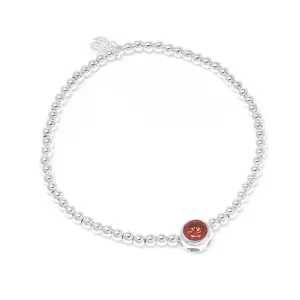 January Mini Baby Birthstone Bracelet - Sterling Silver