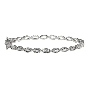 Kelly Waters Silver Marquise CZ Pod Bangle Bracelet (SI3408)