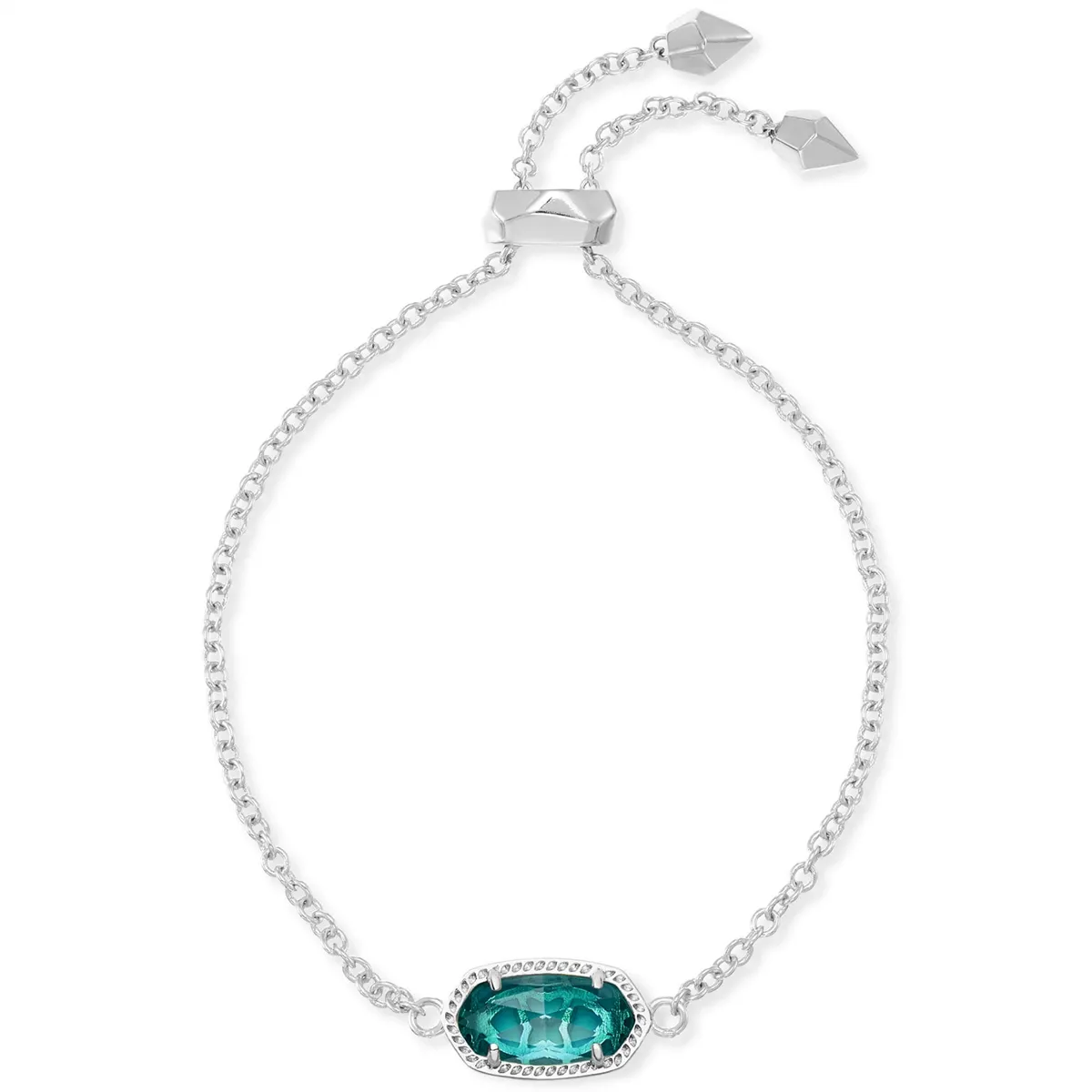 Kendra Scott Elaina Bracelet in Silver with London Blue