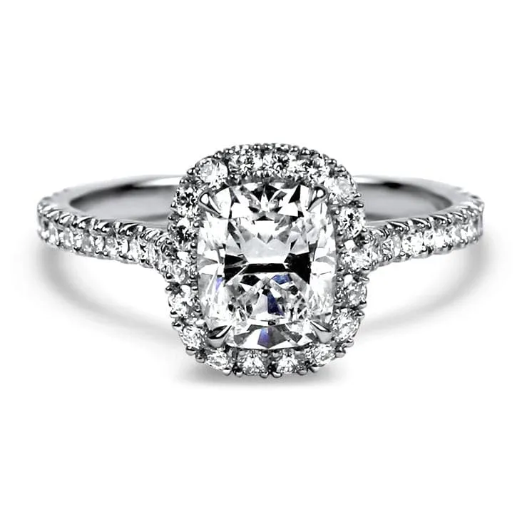 Kwiat Platinum Cushion Cut Diamond Halo Engagement Ring