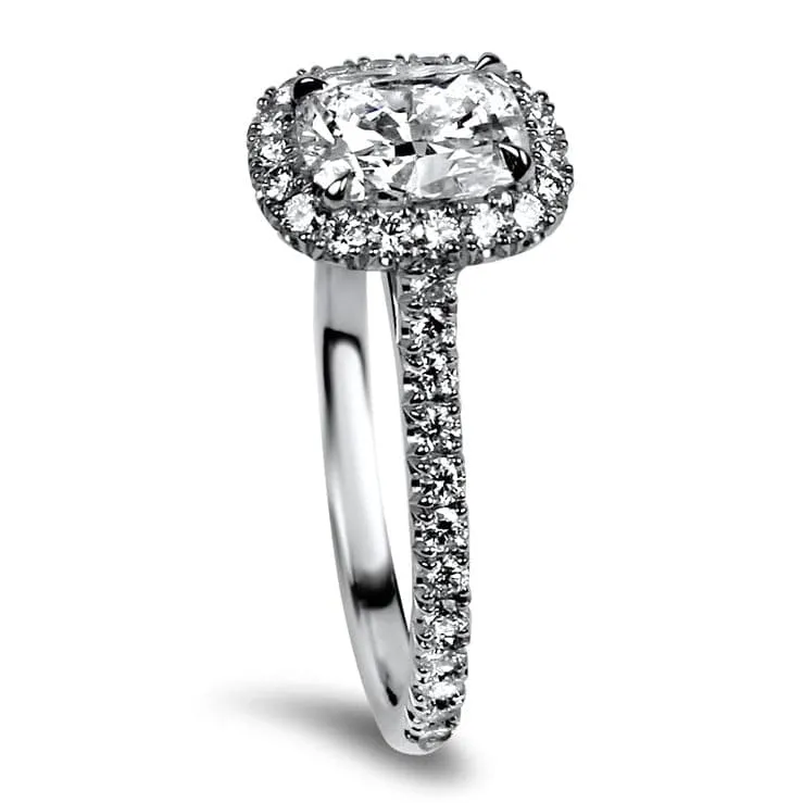 Kwiat Platinum Cushion Cut Diamond Halo Engagement Ring