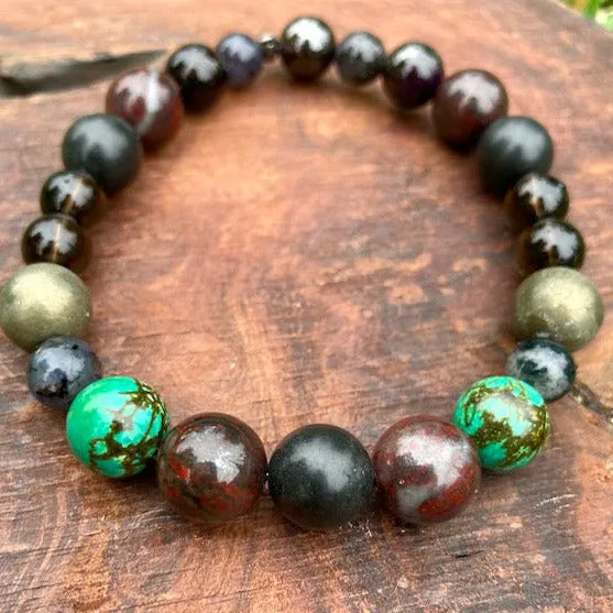 Life Force: Men's Healing and Protection Gemstone Bracelet