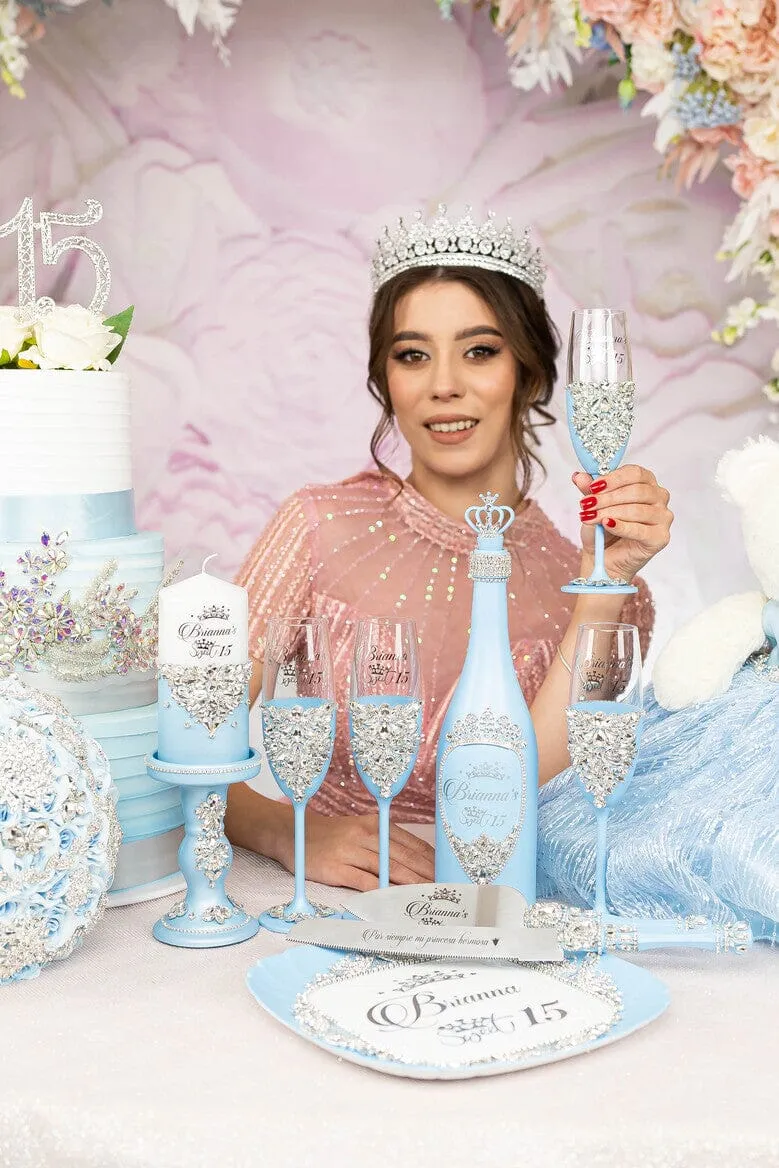 Light blue full quinceanera package