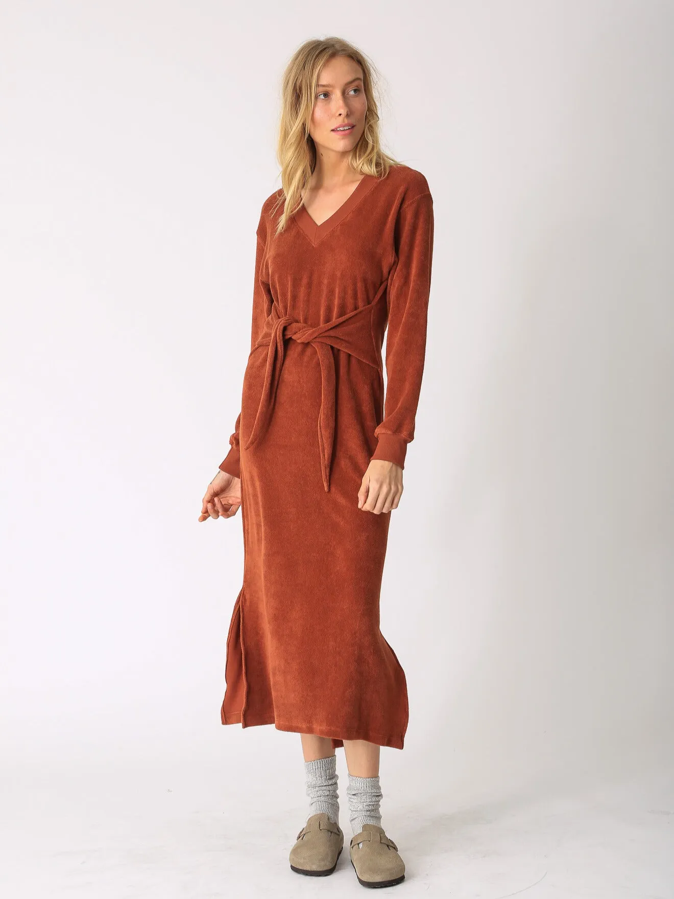 Linden Loop Terry Dress - Amber