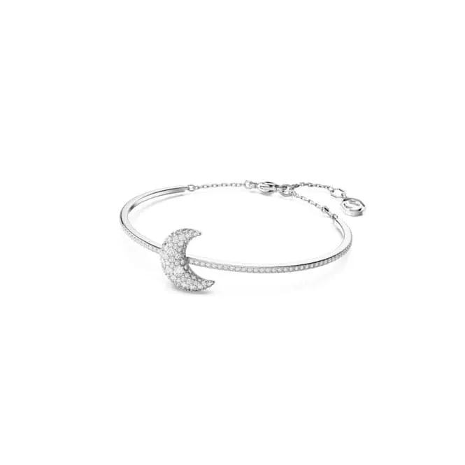 Luna White Rhodium Plated Moon Bangle 5666175