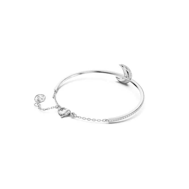 Luna White Rhodium Plated Moon Bangle 5666175