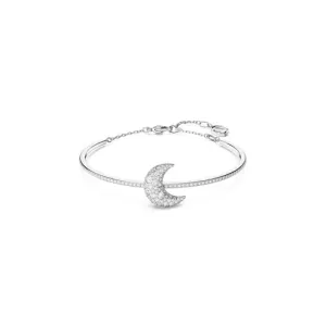 Luna White Rhodium Plated Moon Bangle 5666175