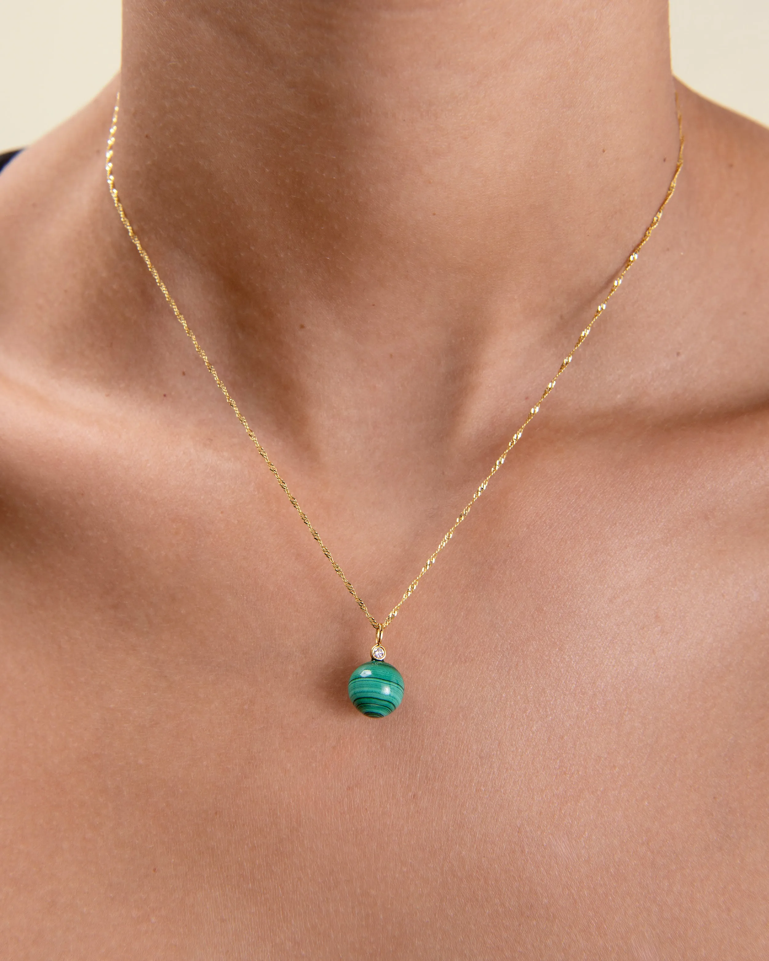 Malachite Diamond Pendant