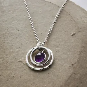 Mother's and Daughter's Silver Birthstone Necklace