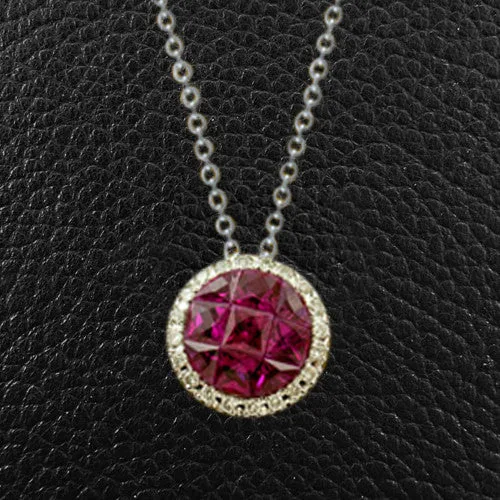 Multi-Ruby & Diamond Pendant