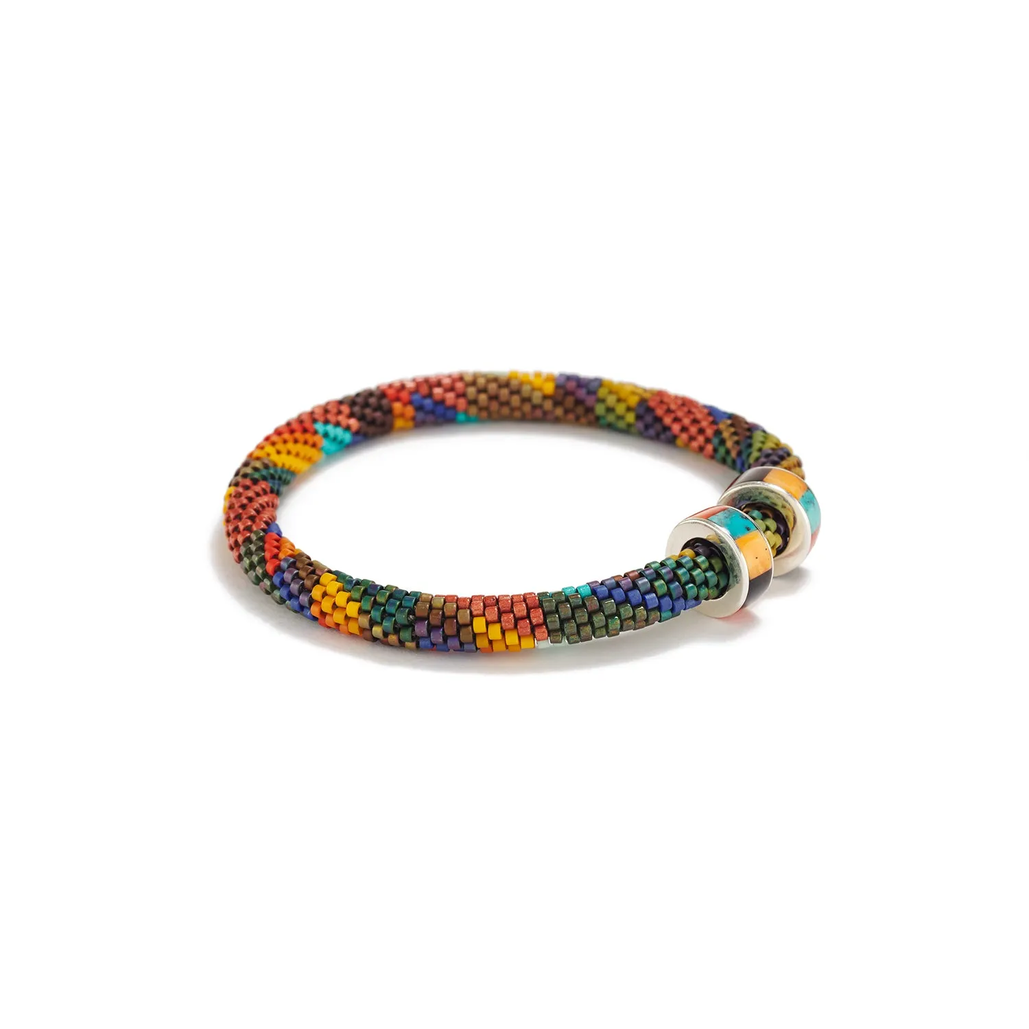 'Multi Stone Inlay Bands' Bracelet