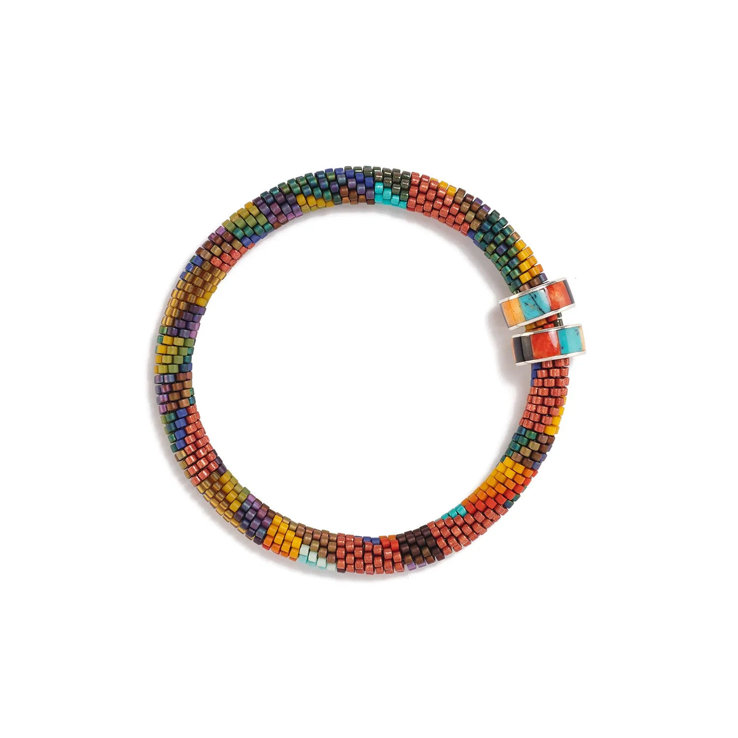 'Multi Stone Inlay Bands' Bracelet