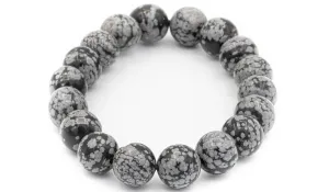 Obsidian Snowflake Gloss Natural Gemstone Bracelet