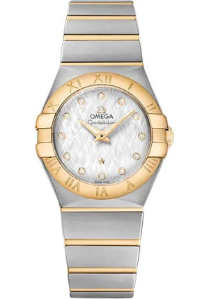 Omega Constellation Quartz - 27 mm Steel And Yellow Gold Case - Silver Diamond Dial - 123.20.27.60.52.001