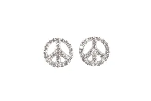 Peace Sign Stud Earrings