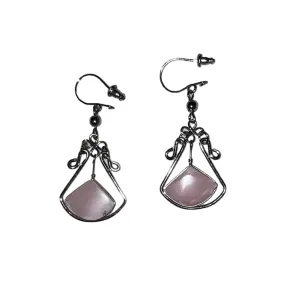 Pink Quartz Earrings - Made by Peruvian Amazon Artisan