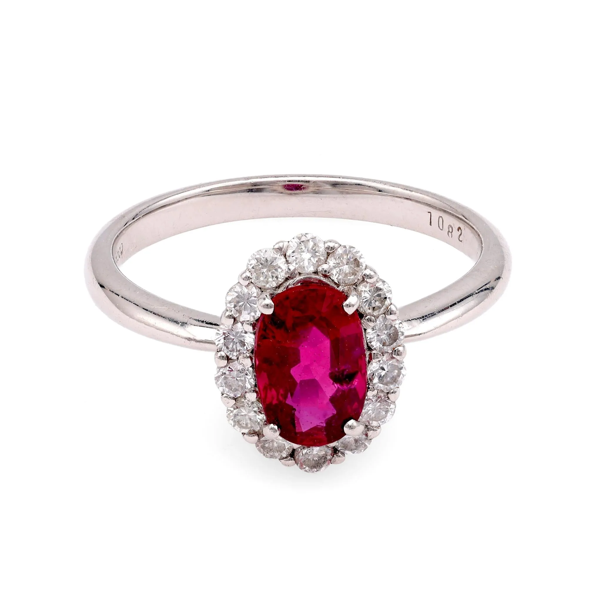 Platinum Ruby and Diamond Ring