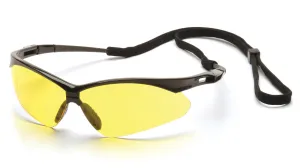 Pyramex SB6330SP PMXTREME Black Safety Glasses W/ Amber with Cord Lens (12 each)