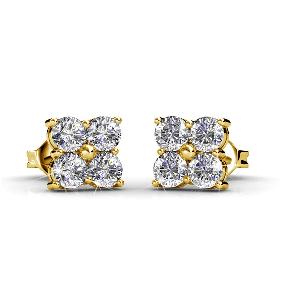 Rae “Brilliance” 18k White Gold Swarovski Stud Earrings