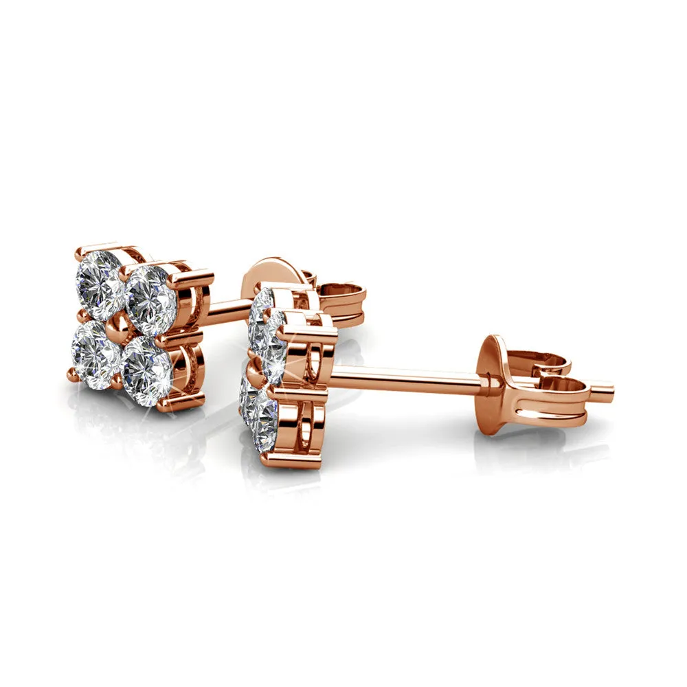 Rae “Brilliance” 18k White Gold Swarovski Stud Earrings