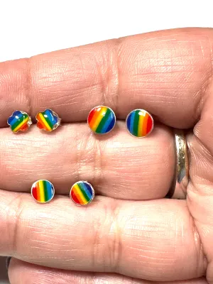 Rainbow Studs/ Pride Studs/Sterling Colorful Studs