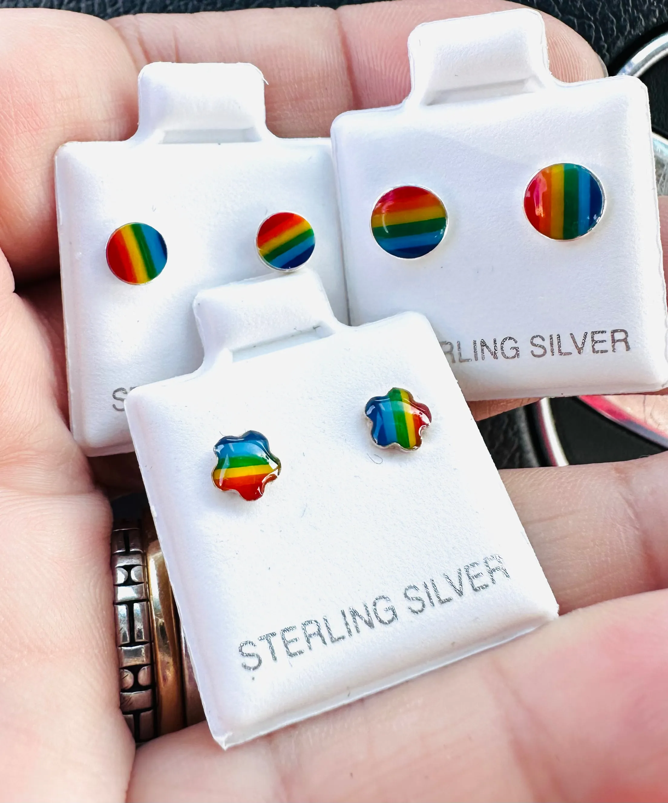 Rainbow Studs/ Pride Studs/Sterling Colorful Studs