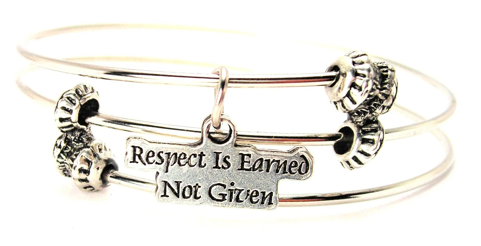 Respect Is Earned Not Given Triple Style Expandable Bangle Bracelet