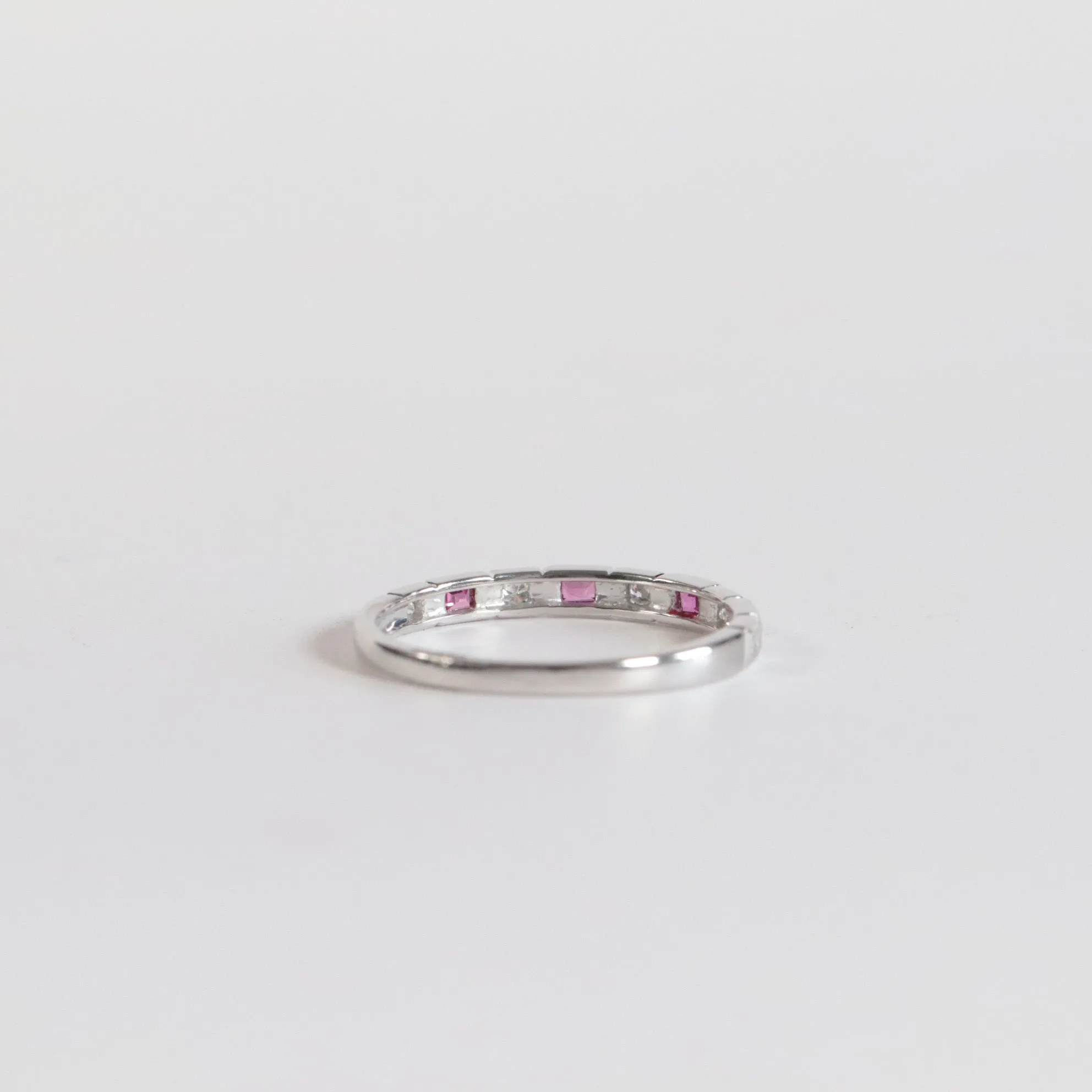 Ruby   Diamond Stackable Band