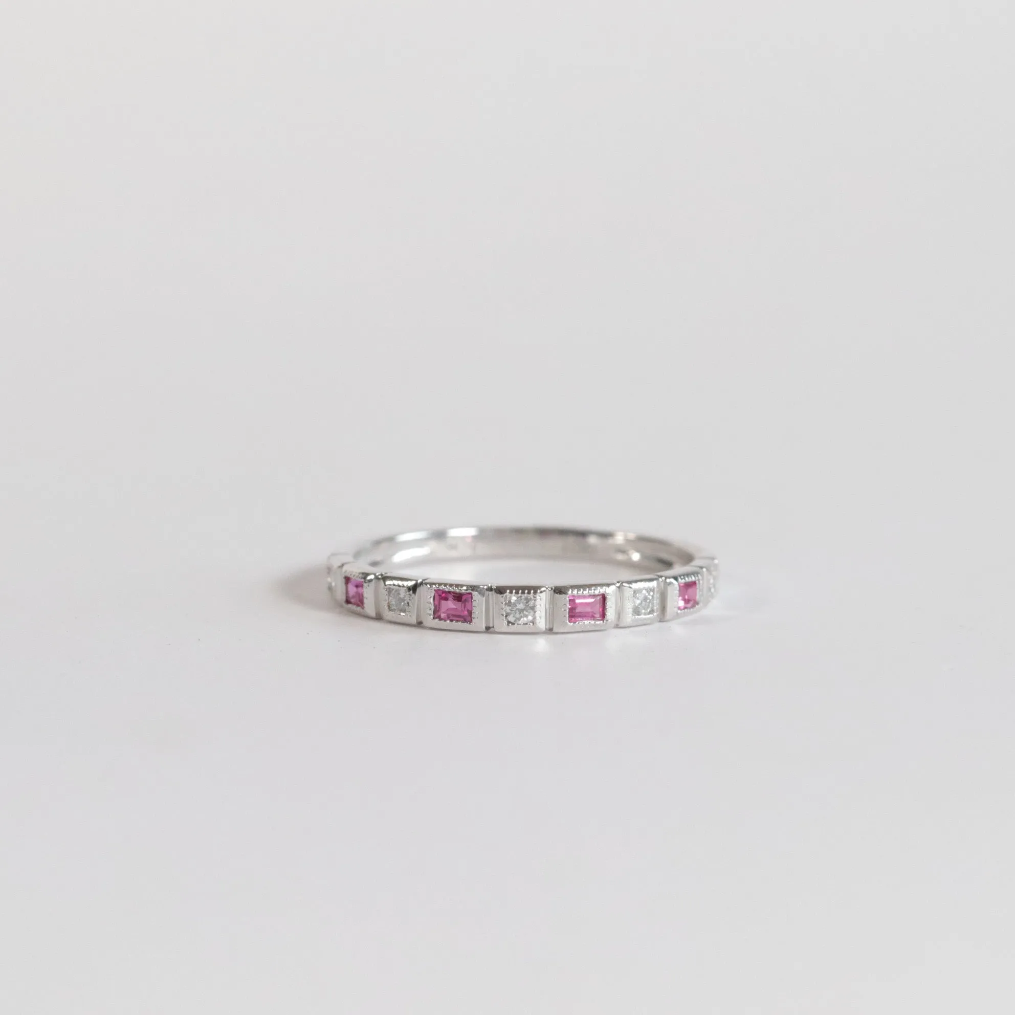 Ruby   Diamond Stackable Band