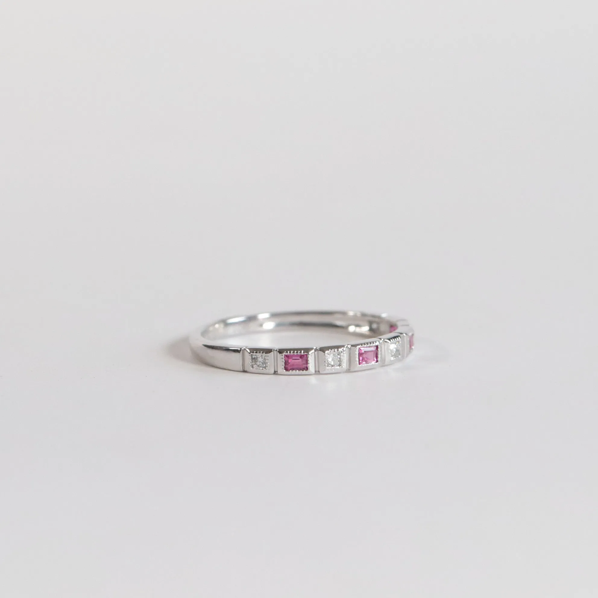 Ruby   Diamond Stackable Band