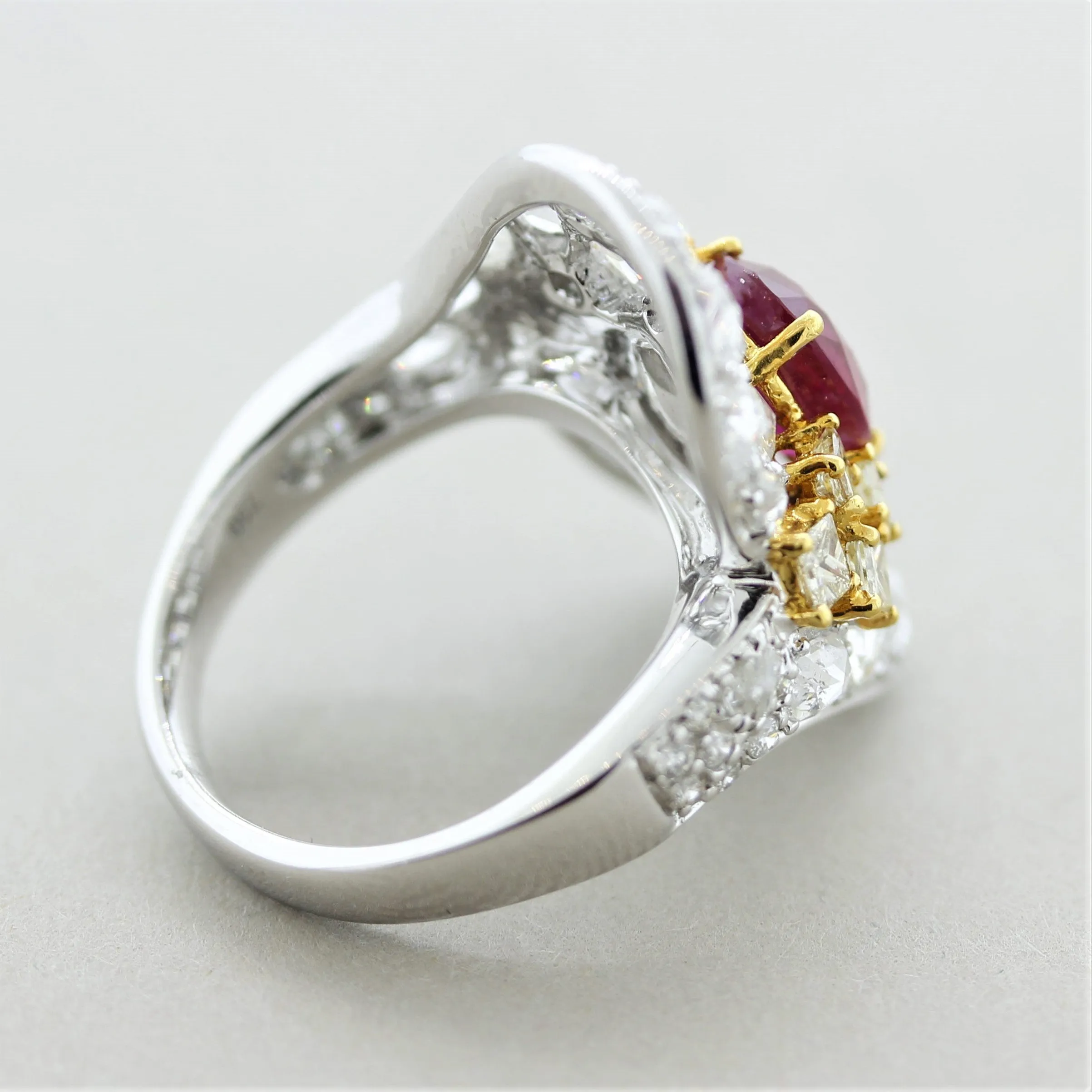 Ruby Diamond Two-Tone Gold Cocktail Ring