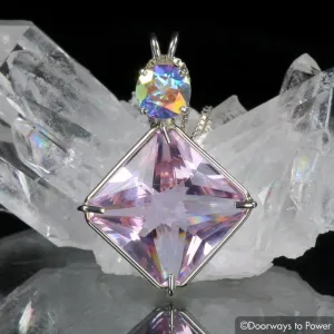 Ruby lavender Quartz & Mystic Topaz Magician Stone Pendant