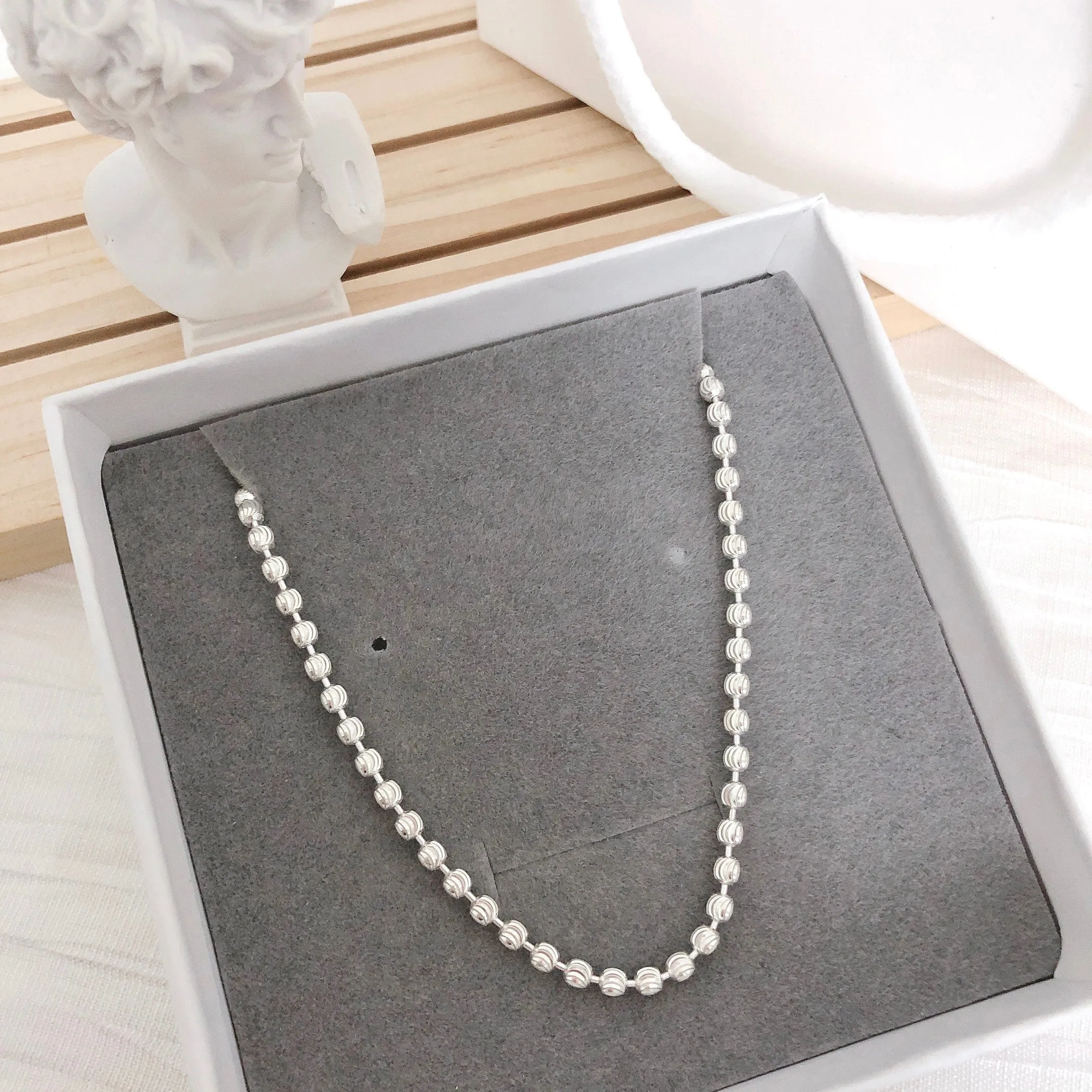 S990 Diamond Cut Beads Anklet