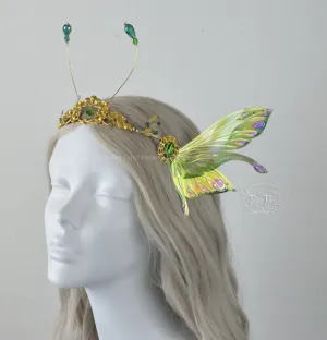 'Salome' Green Fairy Tiara in Brass