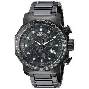 Seapro Men's SP6120 Coral Chronograph Black Ceramic and Stainless Steel Watch