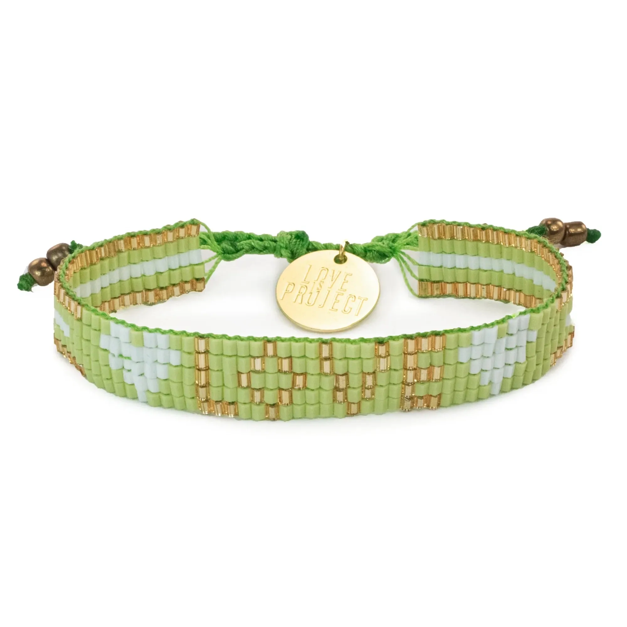 Seed Bead Love Bracelet | Lime